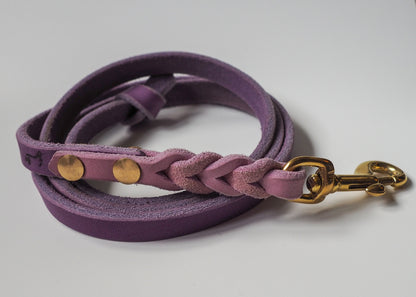 Geflochtene Schleppleine aus zweifarbigem Leder – handgefertigt, robust und perfekt für kontrollierten Freilauf