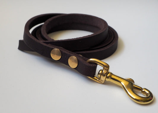 Einfarbige Schleppleine aus hochwertigem Leder – robust, stilvoll und handgefertigt für den täglichen Einsatz mit dem Hund